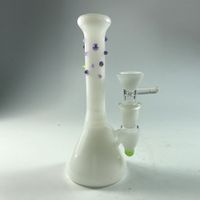 Wholesale White Vase Glass Water Pipe with Bowl Thick Basic Beaded Neck Cheap Glass Bong in Stock Safe Package Smoking Water Bongs Oil Rigs