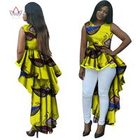 Wholesale BRW Dashiki African Wax Print Long Dresses for Women Plus Size African Style Women Clothing Office Party Bazin Riche Dress WY145