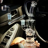 Wholesale FTK glass bongs Perfect faberge torus klein function Glass water pipes oil rigs smoking bongs joint size mm