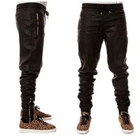Wholesale Man New West Hip Hop Big Snd Tall Fashion Zippers Jogers Pant Joggers Dance Urban Clothing Mens Faux Leather Pants