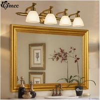 Wholesale Vintage LED Glass Lampshade Wall Lights American Classical Bathroom Vanity Mirror Lamps Home Bronze Indoor Wall Lighting