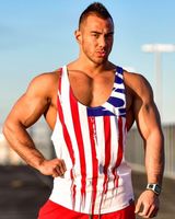 Wholesale Fashion Flag Printed Men s Tank Vest Cotton Sport Short Top Muscle Man Sleeveless O Neck Vest Tank For Gym Sport