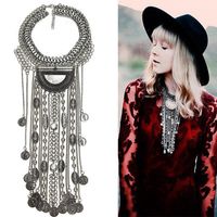 Wholesale vintage statement necklace beads coin fringe statement necklace bohemian ethnic tribal boho body jewelry colors pc