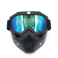 Wholesale Motocross Goggles Glasses Face Dust Mask Detachable Motorcycle Oculos Gafas Mouth Filter For Open Face Vintage Helmets Universal