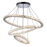 Industrial Large 3 Rings Led Crystal Chandelier Lights 78w D40cm D60cm D80cm Led Ceiling Hanging Lamp Flush Mount Led Lustres