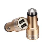 Wholesale Metal Dual Socket USB Ports V A Car Vehicle Cigarette Lighter Adapter Power Socket Charger For Mobile Phone