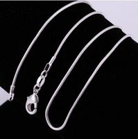 Wholesale 1MM sterling silver smooth snake chains women Necklaces Jewelry snake chain size inch