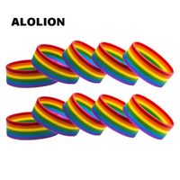 Wholesale LGBT Pride Rainbow Pansexual Asexual Genderqueer Bisexual Wristband Jewelry Silicone Bracelet