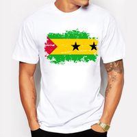 Wholesale Sao Tome and Principe Flag T shirt Men Summer Cool T shirts Fashion Sao Tome and Principe National Flag Mens Tees
