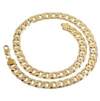 Wholesale Shellhard Hip Hop Men Necklace Chains Fashion Solid Gold Color Filled Curb Cuban Long Necklace DIY Chain Charm Unisex Jewelry