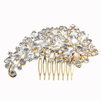 Wholesale 2022 Hot FEIS Gold plated horse eyes with hair combed romantic bridal flower headdress hair wedding accessory