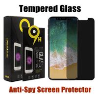 Wholesale Anti Spy Screen Protector For iPhone Mini Pro X XS MAX XR Plus Privacy Tempered Glass With Retail Package