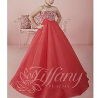 Wholesale Coral Beads Crystal Sequins Long Flower Girl Dress Little Girls Pageant Dresses Ball Gown Flower Girls Formal Tutu Party Dress for Kids