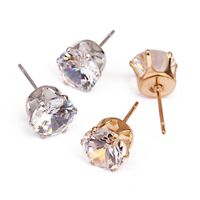 Wholesale XINYAO Gold Rhodium Color CZ Zircon Earring Diameter mm Copper Ear Post Earring Findings for DIY Jewelry Making