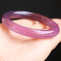 Wholesale Natural agate Brazilian emperor purple agate round stripe purple chalcedony bracelet women s jade bracelet