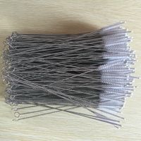 Wholesale 175 mm Stainless Steel Nylon Straw Cleaner Cleaning Brush For Drinking PipeTube Baby Bottle Cup Household Cleaning Tools HH7