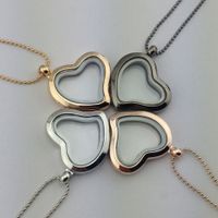 Wholesale Heart Pendants MM Floating Locket Necklace Living Memory Locket Pendants Inches ChainFashion Necklace Jewelry Holiday Gift