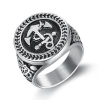 Wholesale Big Size Punk L Stainless Steel mm Anchor Casting Ring Pirate Navigate Finger Ring for Men Party Fashion Jewelry
