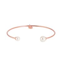Wholesale 10pc set Fashion elegant glossy rose gold open beaded bracelet for women pearl bracelet trend jewelry