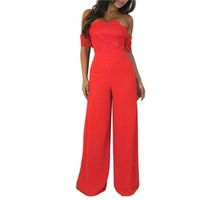 Miaomiaogoing Women Solid Color Playsuits Off Shoulder Short Sleeves Strapless Jumpsuit
