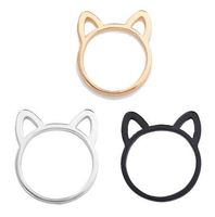 Wholesale New Style Couple Jewelry Silver Black Gold Color Ring Cute Cat Ear Rings For Women
