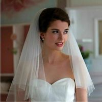 Wholesale Simple Cheap White Ivory Bridal Veil Short Wedding Veils Elbow Length Bridal Veils With Comb