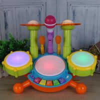 Wholesale Baby Musical Drum Toy Kids Jazz Drum Kit Electronic Percussion Musical Instrument Children Educational Toys Gift