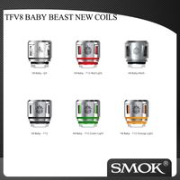 Wholesale Authentic Smok TFV8 BABY BEAST NEW COILS V8 Baby Q4 T12 Mesh strip Coil T12 Light Coil Head For TFV12 Baby Prince Tank