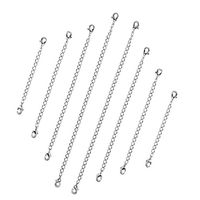 Black 20 Sets Lots 60-70mm Length Necklace Extension Chain with Lobster Clasps for Bracelet Extended Chains DIY Jewelry Making Findings