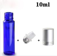 Wholesale Best Price Blue Aromatherapy Essential Oil Roller Bottles Portable ml Smooth Glass Roll On Refillable Bottles With Metal Ball