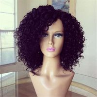 Wholesale Afro Kinky Curly Human HaiAfro Kinky Curly Lace Front Wigs Glueless Full Lace Wig Silk Top Virgin Peruvian Human Hair Wig
