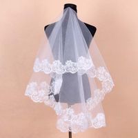 Wholesale white m Beautiful Cathedral long Length Lace Edge Wedding Bridal Veil Bridal Accessories