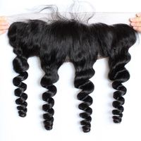 Wholesale Brazilian Loose wave x4 Lace Frontal Closures Free Part Malaysian Indian Peruvian Unprocessed Virgin Human with Baby Hair Free ship