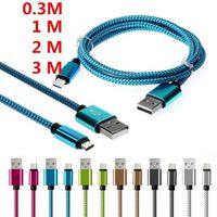 Wholesale 1M M M Aluminum Alloy Charging Braided Fabric USB Type C Data cable Accessory Bundles for Type c Samsung Android