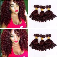 Wholesale Funmi Hair j Loose Wave Deep Wave Style Brazilian Virgin Hair Extension Bundles Wine Red Funmi Hair Weaves