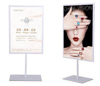 Wholesale Hot promotion high quality Double sided poster stand A3 A4 metal cafe table sign advertising promotion desk display stand rack