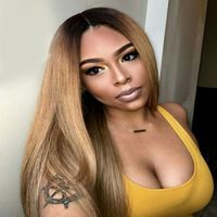 Wholesale Ombre Honey Blonde Color B Thick Glueless Full Lace Human Hair Wigs Brazilian Straight Lace Front Wig For Black Women