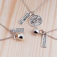 Wholesale Inspirational Strong Discipline Me Dumbbell Necklace Pendants women mens necklaces Fitness Gym Sport Jewelry will and sandy fashion jewelry