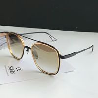 Wholesale Mens System One Pilot Sunglasses Black Gold Brown Shaded Sonnenbrille fashion sunglasses Gafas de sol New with box