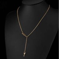 Wholesale 17KM Beer Cup Long Pendant Necklace For Women Wine Bottle Gold Silver Color Triangle Statement Necklace Party Fashion Jewelry