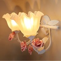 Wholesale Regron Country Mediterranean style Art Deco Bedside Wall light LED Single Head wall sconce Lamps Living room Garden Aisle Villa Bedroom