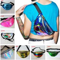 Wholesale Laser Holographic Waist Bag Backpacks Clear Fanny Packs Translucent Waterproof Rainbow Hologram PU Bags Unisex Beach Travel Shoulder Bags
