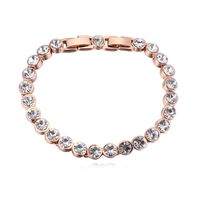 Wholesale High Quality Famous Brand Round Design made with Swarovski Crystal Love Tennis Bracelet for Women Wedding Jewelery Accessories Gift