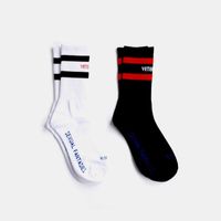 Wholesale Outdoor Sports Stockings Tide Brand Teenager Student Hip Hop Style Long Socks Letter Embroideried Socks Athletes Leg Warmers Striped Socks