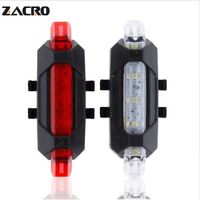 Wholesale Zacro Bike Bicycle light Rechargeable LED Taillight USB Rear Tail Safety Warning Cycling light Portable Flash Light Super Bright