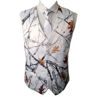 Wholesale white camouflage vests for wedding groom wear camo prom vests custom make