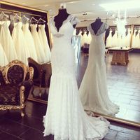 Wholesale Wedding Dresses Nigerian Lace Styles Deep V Neck Illusion Capped Short Sleeves Open Back Mermaid Bridal Gowns Sweep Train
