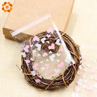 Wholesale 100PCS Sizes Love Heart Candy Cookie Plastic Bags Self Adhesive For DIY Biscuits Snack Baking Package Decor Kids Gift Supplies