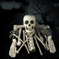 Wholesale Removable Halloween Scary Skull Haunted Party Scene Props Decor Broken Bone Plastic Creative Simulation Skeleton Prop Popular ml jj