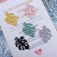 Wholesale 100Pcs Metal Paint Hollow Tree Leaf Charm pendant Banana Leaf Charms Pendant Fit Handcraft DIY Bracelet Accessories